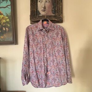 Report Collection Pink Paisley Long-Sleeve Button-Down Shirt
